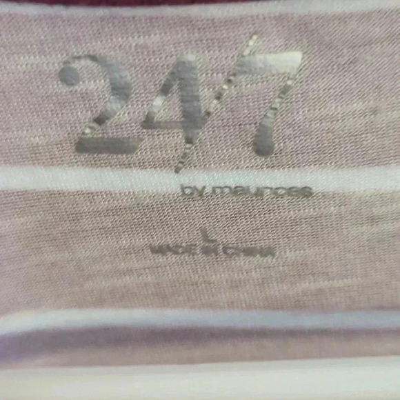 24/7 Flawless Striped Boyfriend Crop Tee - Picture 2 of 3